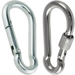 CARABINER CLIPS HOOKS HEAVY DUTY SPRING SNAP CLIP GYM CLIMBING SWING SCREW LOCK