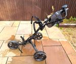 Clicgear Model 4 3-Wheel Golf Trolley, Black, Cup Holder & all accessories