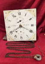 11in Square Hand Painted 30 Hour Alresford Grandfather Clock Dial & Movement