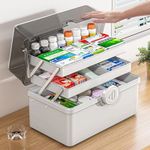 3 Layers Large Capacity Family Medicine Organizer Storage Box Portable First Aid