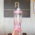 NEW 20oz Starbucks Cherry Blossom Tumbler – Pink Sakura Glass Cup with Straw