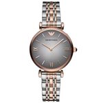 NEW EMPORIO ARMANI WOMENS WATCH AR1725 GREY DIAL & STEEL TWO TONE STRAP 32MM