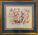 Olympic Legends Multi Gold Winner Framed Hand Signed BOA Print (35' X 37') & COA