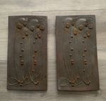 2 x Original 1920s-30s Bronze Art Nouveau Mackintosh Wall Plaques WMF