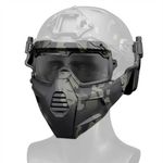 1 Set Split Type Tactical Helmet Rail Mount Half Face Mask Googles Anti Fog Wind