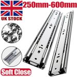 Heavy Duty Soft Close Drawer Runners Slides Full Extension Ball Bearing Rails UK