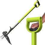 Manual Stand Up Weeder Puller Ergonomic Long Handle 4-Claw Adjustable Length Gar