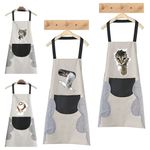 Cat Chef Apron Kitchen Waterproof Pocket Cook Catering Unisex BBQ Apron