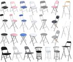 Folding Stool Chair Foldable Bar Stool High Stool Sapce Saving Home Office Chair