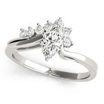 Marquise Crown Solitaire Bypass Engagement Ring Lab Grown Diamond VS F 1.20Ct