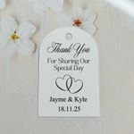 50 Personalised Wedding Favour Tags - Thank You for Sharing Our Special Day Tags