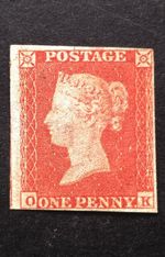 Queen Victoria Penny Red SG.8 MH OG 4 Margins Clean Good Quality VF