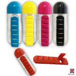 600ml Drinking Water Bottle 7 Days Pill Box Reusable Organiser Travel Holder UK