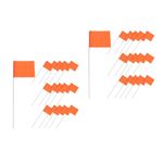 Reusable Steel Wire PVC Marking Flags 200Pcs Bright Orange Yard Lawn Markers