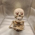 Skeleton Skull Cast Iron Mechanical Money Box Bank Oddities Halloween