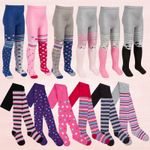 Kids Childrens Girls Printed Tights 3 Pairs Funky Design Thick Warm Unicorn NEW