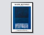 Mark Rothko Abstract Art Print, White & Greens in Blue, Minimalist Square