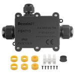 IP68 Waterproof Junction Box, Outdoor 3 Way M20 Black Plastic Armoured