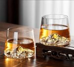 2pcs Crystal Mount Fuji Whiskey Glasses – Japanese Style Liquor & Cocktail Cups