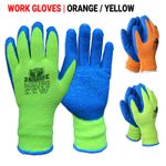 12 Pairs New Hi Vis Thermal Latex Work Gloves Hi viz Safety Builders Gardening