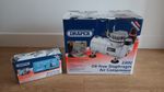 Draper 230V Oil-Free Diaphragm Air Compressor with a Dual Action Air Brush Kit.