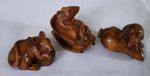 3 Japanese Netsuke Mice Mouse Figures Signed Hand Carved Vintage Art form