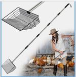 Chicken Coop & Pen Cleaning Tool Long Handle Wire Rake/Scoop