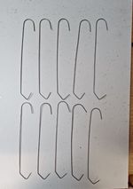 Steel Wire Hooks  for Powder Coating PaintingC/V 200mm x 1.5mm Steel