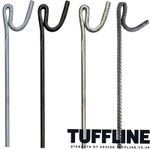 TuffLine Fencing Pins Steel - Black - Galvanised - Ribbed 8mm or 10mm x 1250mm