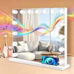Hollywood Vanity Make Up Mirror with Lights 15-LED Tabletop Wall Metal 58x48cm