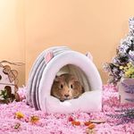 Small pet Bed,Winter Warm Cozy House Hideout, Cage Nest Accessories for pets