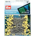 Prym Glass-Headed Pins No. 1 Extra Long Yellow 0.60 x 43 mm Length
