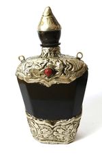 Vintage Tibetan style horn metal snuff bottle ornate
