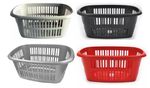 Rectangular plastic laundry basket clothes hamper washing Linen Storage 4 COLOUR
