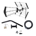 Freeview HD Digi TV Aerial 4G 5G Tri Boom 48 Element 10-50 Meter Cable Kit