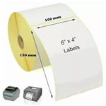 4"x6" Direct Thermal Labels 100x150mm 500 per Roll for Zebra Toshiba Citizen