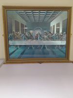 The Last Supper Holographic Picture In Antique Frame 19"×15"