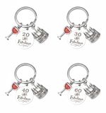 20th 30th 40th 50th 60th Birthday Gift Keyring Women Men Keepsake Present Idea