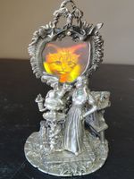 Vintage L.E. Gallo Pewter "Friendship" w/ Glass DCG 3D Hologram Cat Kitten 1991