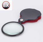 8x Folding Magnifying Glass Pocket Small Size Optical Magnifier Lens Eye Loupe