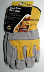 STANLEY SUEDE PALM WORK GLOVES - LARGE