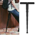 Portable Walking Stick Chair Seat Telescopic Folding Stool Cane Hiking Rest NEW