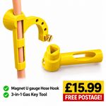 **YELLOW** 2x Items MAGNETIC MANOMETER HOSE HOOK & GAS KEY TOOL 3IN1 REGIN TESTO