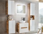 Bathroom Cabinets Set Wall Hung Vanity Sink Unit White Gloss Oak Aruba