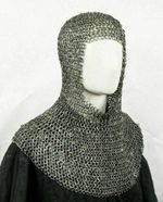 Medieval Chainmail Coif Hood Flat Riveted Steel Chain Mail Knight Armor LARP SCA