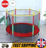 5FT Kid Trampoline With Safety Net Enclosure Children Outdoor Garden Fun Toy .