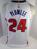 2020-21 Detroit Pistons Mason Plumlee #24 Game Issued White Jersey 52+6 16