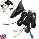 FM DAB GPS Aerial Shark Fin Fakra SMB GT5 Antenna 3In1 Car Radio Roof Mount 5m