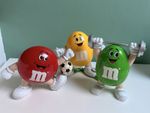 M&M’s Dispenser Bundle Red Green Yellow Vintage 1991 Figures