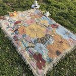 Floral Pattern Picnic Blanket Camping Mat Outdoor